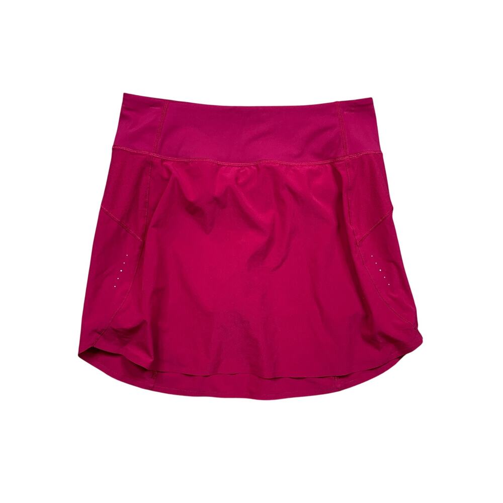 Athleta Skort Womens M Medium Dark Cerise Run With It High Rise Zip Pocket Trail